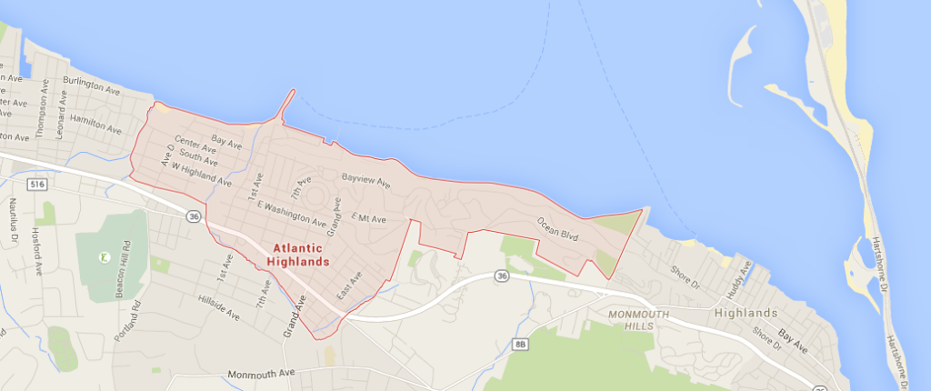 Google Map Snapshot of the Borough of Atlantic Highlands