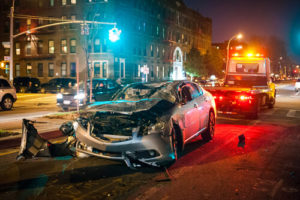 car smashed up from an accident